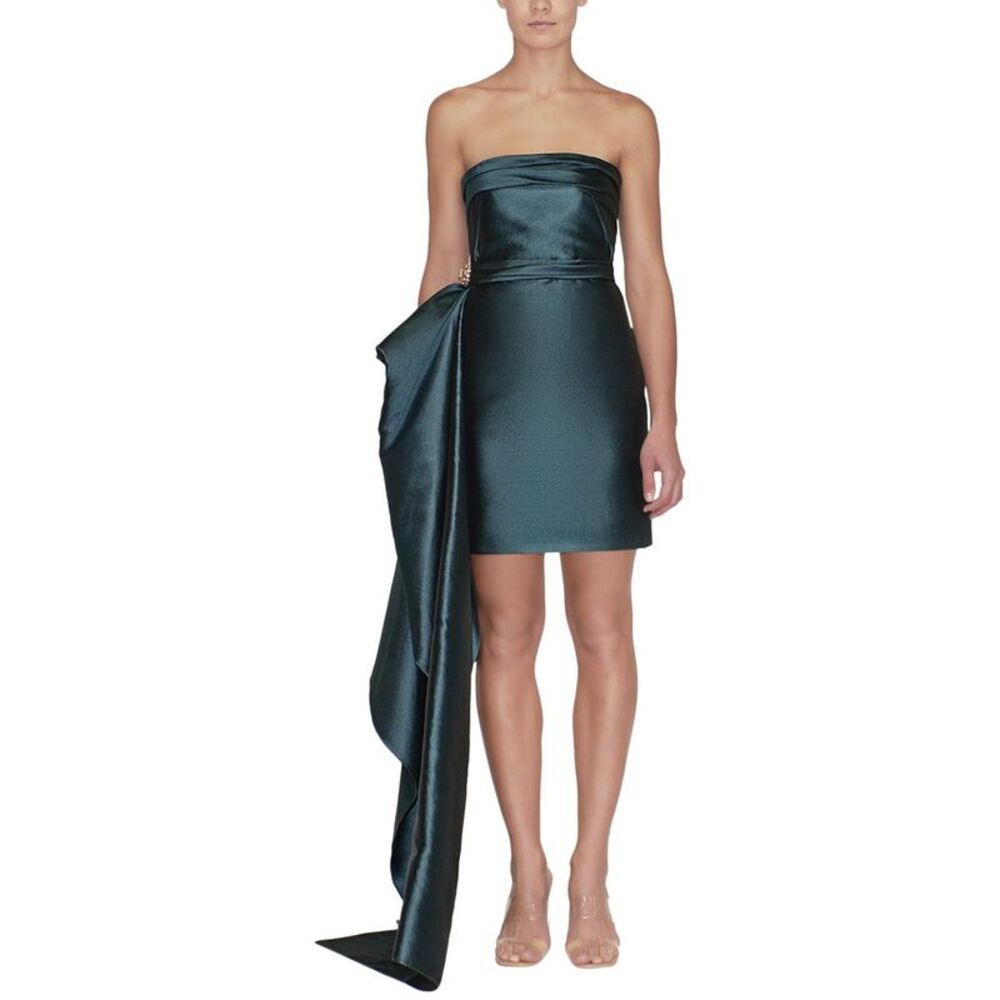 Reem Acra Womens  Strapless Silk-Blend Mini Dress